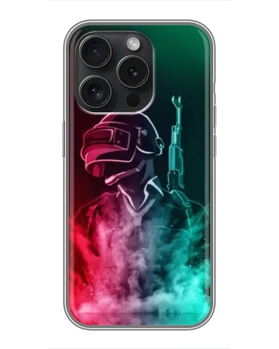 Чехол для iPhone 16 Pro с картинкой «PUBG — огненный воин»