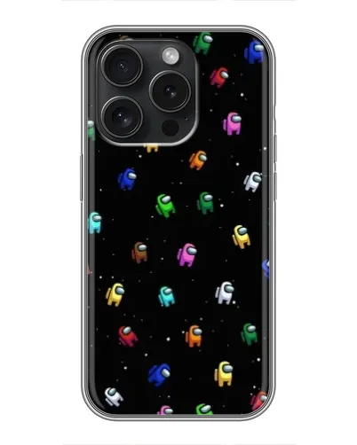 Чехол для iPhone 16 Pro с картинкой «Экипаж Among Us»