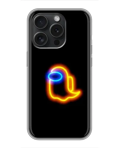 Чехол для iPhone 16 Pro с картинкой «Among Us неоновое сияние»