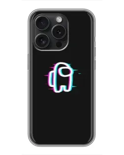 Чехол для iPhone 16 Pro с картинкой «Among Us неон»