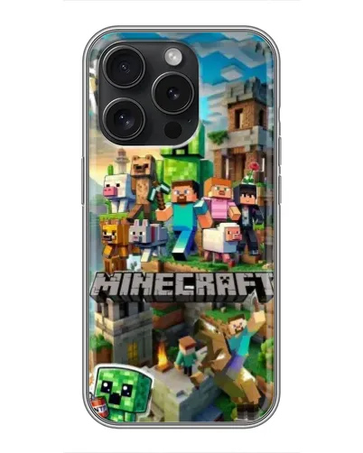 Чехол для iPhone 16 Pro с картинкой «Замок Minecraft»