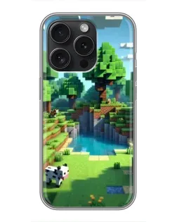 Чехол для iPhone 16 Pro с картинкой «Minecraft летний день»