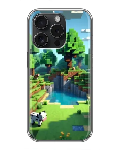 Чехол для iPhone 16 Pro с картинкой «Minecraft летний день»