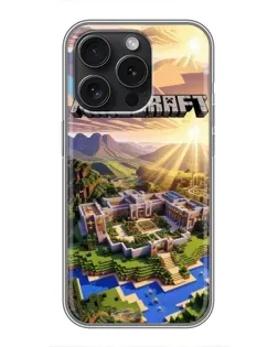 Чехол для iPhone 16 Pro с картинкой «Minecraft панорама»