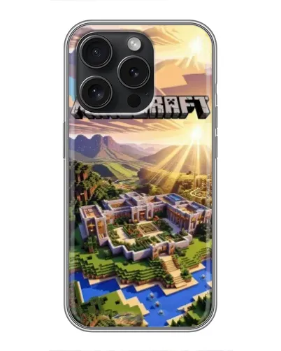 Чехол для iPhone 16 Pro с картинкой «Minecraft панорама»