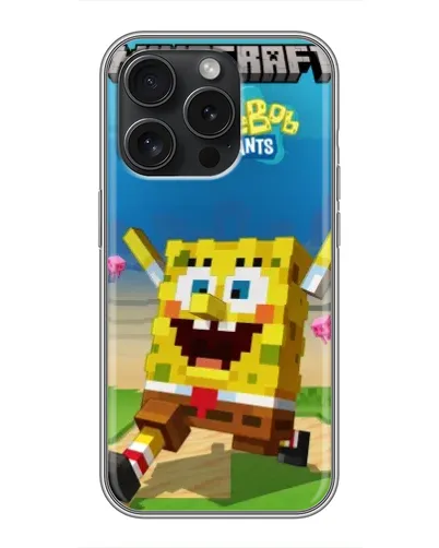 Чехол для iPhone 16 Pro с картинкой «Губка Боб Minecraft» Чехол для iPhone 16 Pro с картинкой «Губка Боб Minecraft»