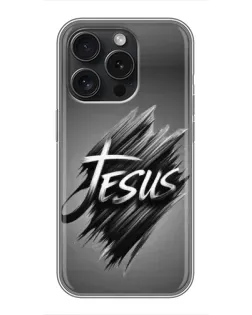 Чехол для iPhone 16 Pro с картинкой «Надпись Jesus Graffiti»