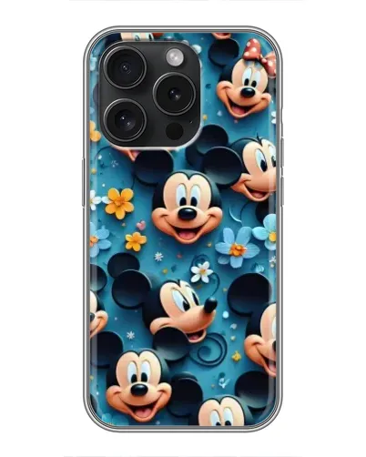 Чохол для iPhone 16 Pro з картинкою «Паттерн Міккі та Мінні»