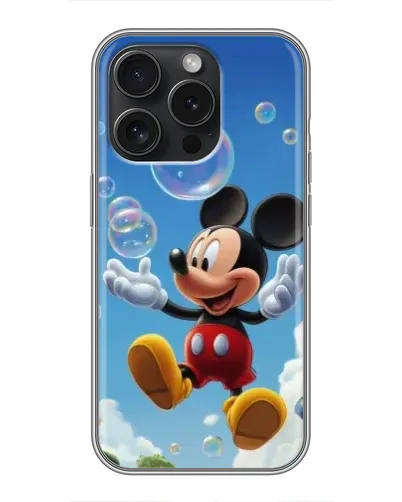 Чохол для iPhone 16 Pro з картинкою «Mickey та мильні бульбашки»