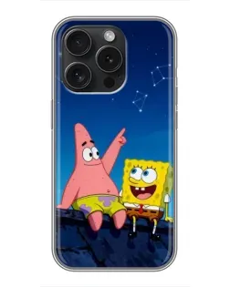 Чохол для iPhone 16 Pro з картинкою «Губка Боб та Патрік вночі» Чохол для iPhone 16 Pro з картинкою «Губка Боб та Патрік вночі»