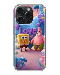 Чохол для iPhone 16 Pro з картинкою «Губка Боб Патрік»