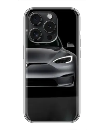 Чехол для iPhone 16 Pro с картинкой «Tesla Model S Look»