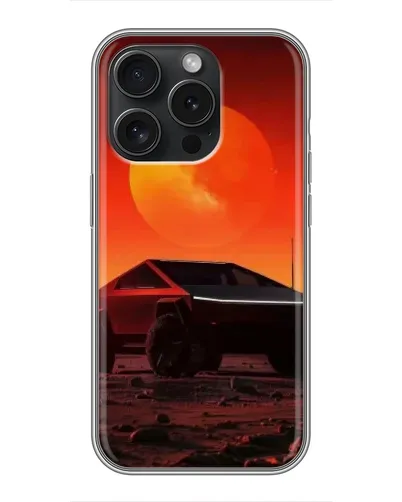 Чехол для iPhone 16 Pro с картинкой «Cybertruck на Марсе»