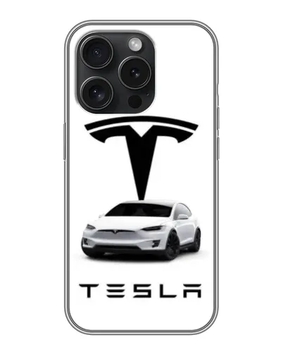 Чехол для iPhone 16 Pro с картинкой «Tesla White Style»
