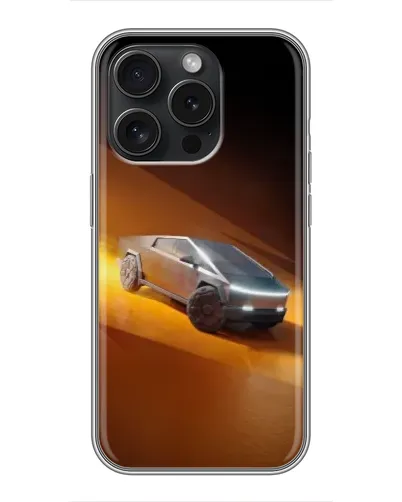 Чехол для iPhone 16 Pro с картинкой «Cybertruck в пустыне»