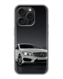 Чехол для iPhone 16 Pro с картинкой «Mercedes AMG GT Silver»