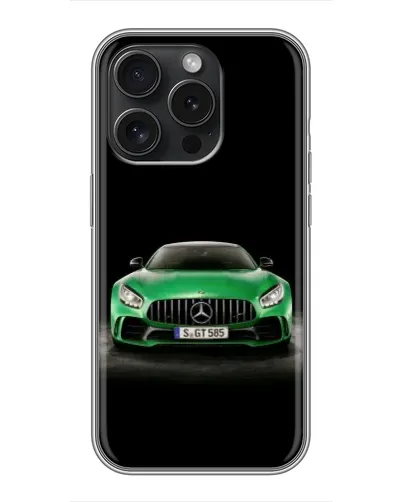 Чехол для iPhone 16 Pro с картинкой «Mercedes — неоновый лого» Чехол для iPhone 16 Pro с картинкой «Mercedes — неоновый лого»