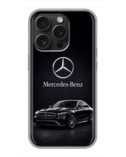 Чехол для iPhone 16 Pro с картинкой «Mercedes — решетка радиатора»