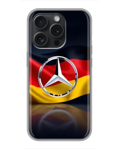 Чехол для iPhone 16 Pro с картинкой «Mercedes — флаг Германии» Чехол для iPhone 16 Pro с картинкой «Mercedes — флаг Германии»