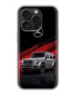Чехол для iPhone 16 Pro с картинкой «Mercedes G-Class красный»