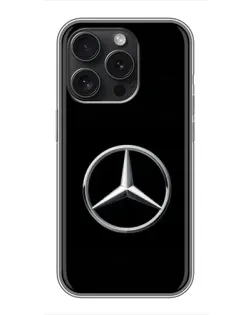 Чехол для iPhone 16 Pro с картинкой «Mercedes классический лого»