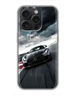 Чехол для iPhone 16 Pro с картинкой «Гоночный Mercedes AMG»