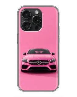 Чехол для iPhone 16 Pro с картинкой «Розовый Mercedes AMG»