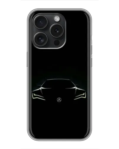 Чехол для iPhone 16 Pro с картинкой «Mercedes — силуэт авто» Чехол для iPhone 16 Pro с картинкой «Mercedes — силуэт авто»