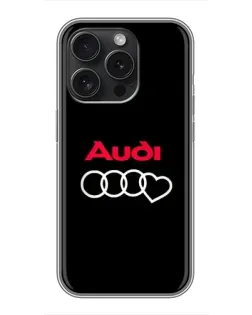 Чехол для iPhone 16 Pro с картинкой «Логотип Audi Heart»