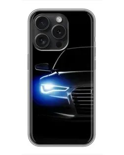 Чохол для iPhone 16 Pro з картинкою «Неоновий погляд Audi»