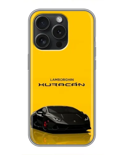 Чохол для iPhone 16 Pro з картинкою «Lamborghini Huracan чорний»