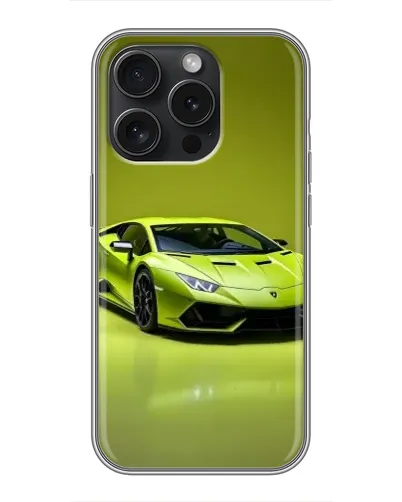 Чохол для iPhone 16 Pro з картинкою «Салатовий Lamborghini Huracan»