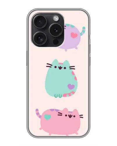 Чохол для iPhone 16 Pro з картинкою «Pusheen тріо»