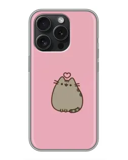 Чохол для iPhone 16 Pro з картинкою «Pusheen серце»