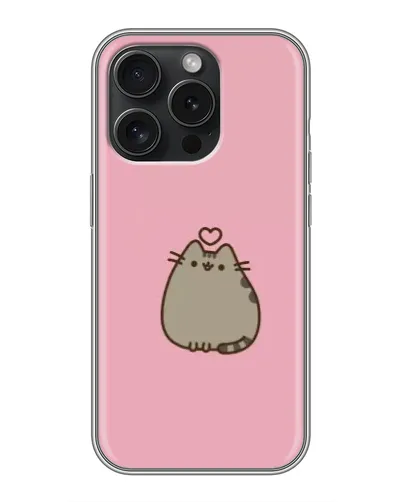 Чохол для iPhone 16 Pro з картинкою «Pusheen серце»