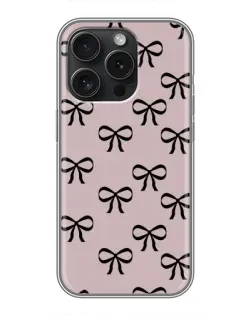 Чехол для iPhone 16 Pro с картинкой «Черные бантики»