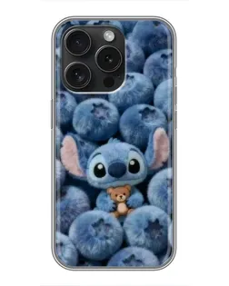 Чехол для iPhone 16 Pro с картинкой «Стич и голубика» Чехол для iPhone 16 Pro с картинкой «Стич и голубика»