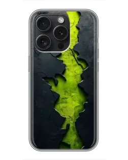 Чехол для iPhone 16 Pro с картинкой «Салатовый разлом скалы» Чехол для iPhone 16 Pro с картинкой «Салатовый разлом скалы»