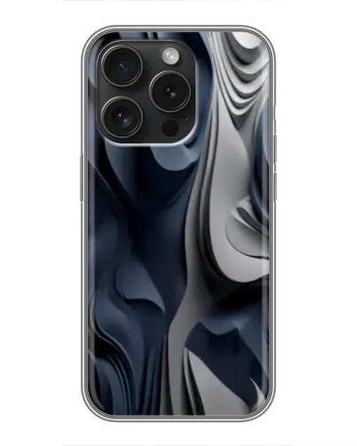 Чехол для iPhone 16 Pro с картинкой «Объемные синие складки»