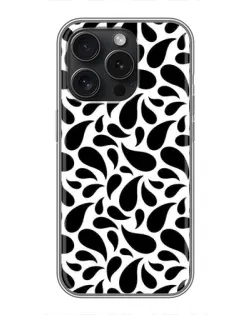 Чехол для iPhone 16 Pro с картинкой «Контрастные черные капли»