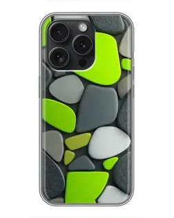 Чехол для iPhone 16 Pro с картинкой «Яркая неоновая галька»