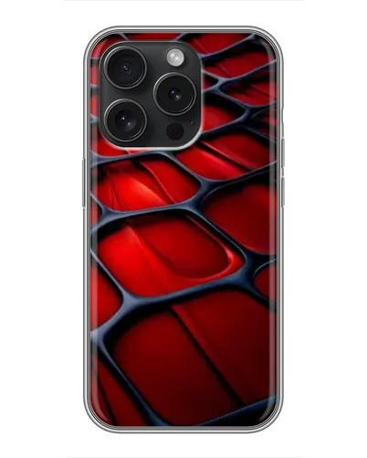 Чехол для iPhone 16 Pro с картинкой «Красная глянцевая сетка»