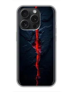 Чехол для iPhone 16 Pro с картинкой «Kрасная лавовая трещина»