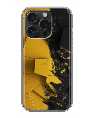 Чехол для iPhone 16 Pro с картинкой «Золотые осколки геометрии»