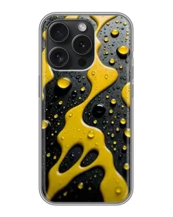 Чехол для iPhone 16 Pro с картинкой «Жидкое желтое золото»