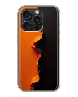 Чехол для iPhone 16 Pro с картинкой «Оранжевый разлом»
