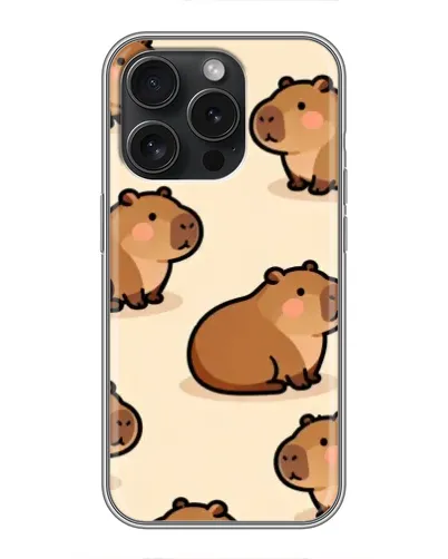Чехол для iPhone 16 Pro с картинкой «Паттерн милых капибар» Чехол для iPhone 16 Pro с картинкой «Паттерн милых капибар»