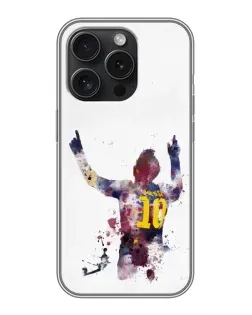 Чехол для iPhone 16 Pro с картинкой «Акварельный Месси Барселона»