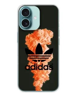 Чохол для iPhone 16 з картинкою «Помаранчевий дим Adidas»