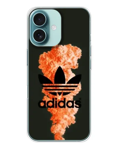 Чохол для iPhone 16 з картинкою «Помаранчевий дим Adidas»